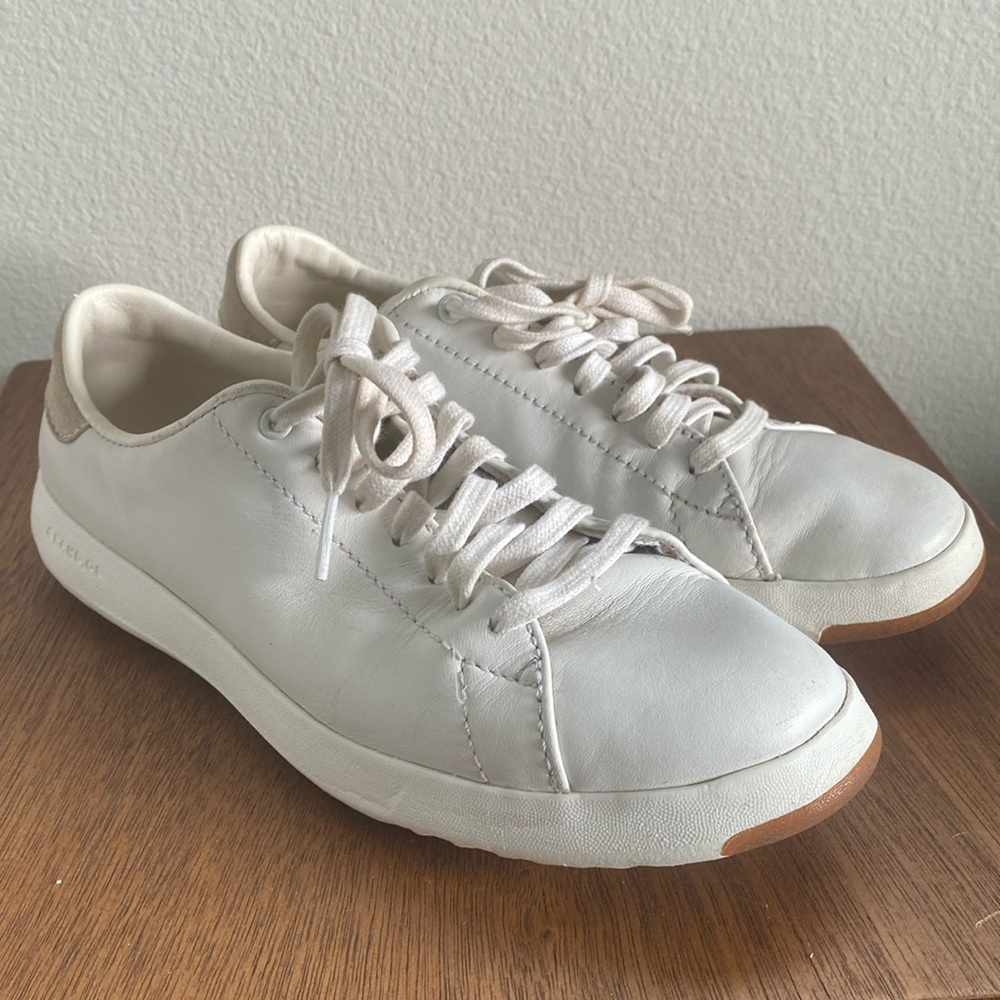 Cole Haan Grandpro Tennis Golf White Leather Sports Sneakers, Women’s 6.5 B